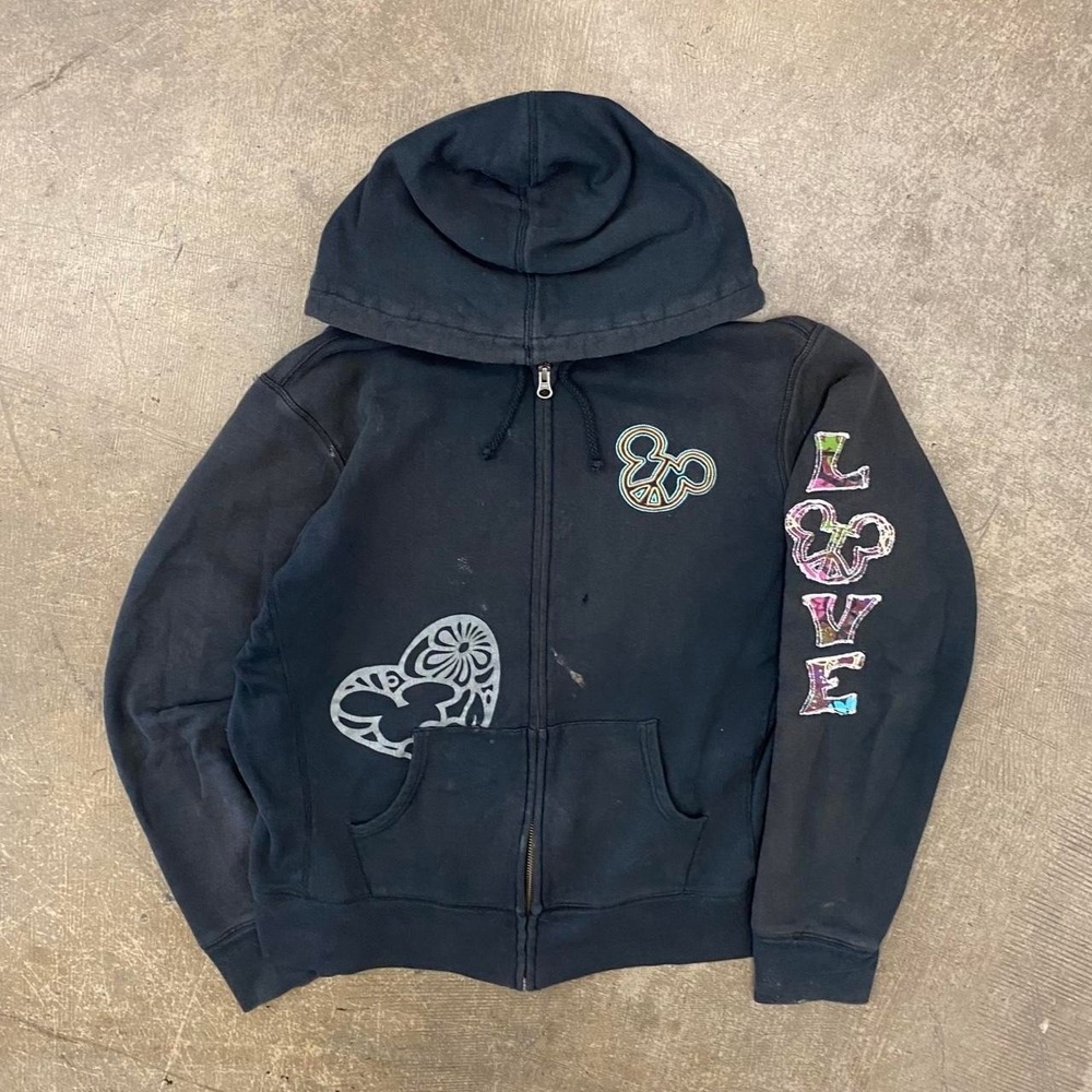 Y2K Disney Mickey Mouse Disneyland DisneyWorld Full Zip Women's Grunge Hoodie XL